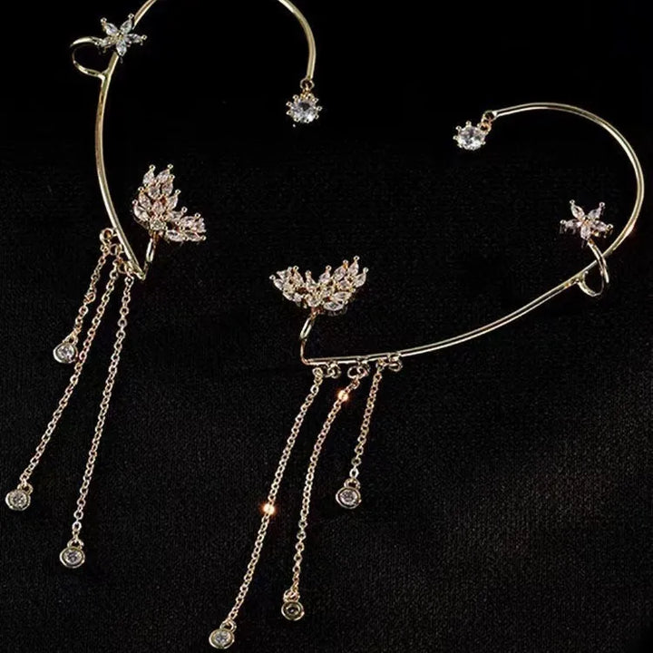 Sparkling Star Tassel Clip Earrings | Rhinestone Star Design | Light &amp; Comfortable Without Pierced Ears | For Party &amp; Everyday