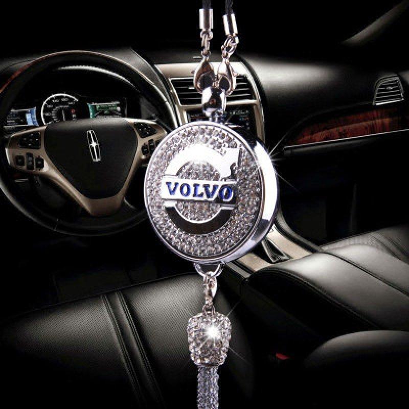 Car Rearview Mirror Pendant with Crystal | Zinc alloy &amp; rhinestones | Sparkling decoration with scent pendant, gift idea