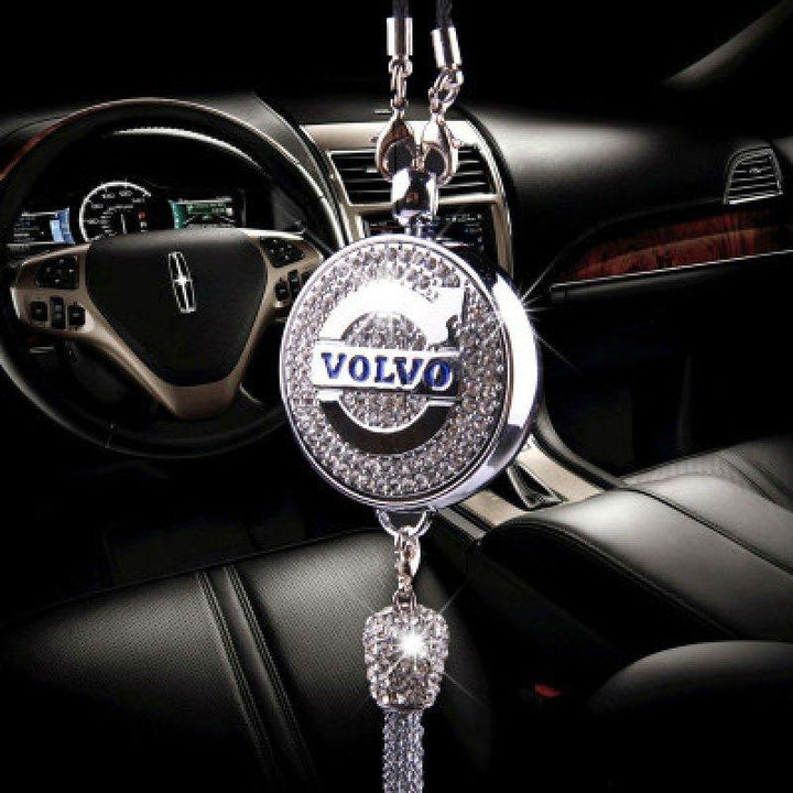 Car Rearview Mirror Pendant with Crystal | Zinc alloy &amp; rhinestones | Sparkling decoration with scent pendant, gift idea