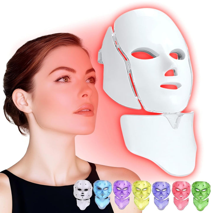 LED light therapy mask | Wireless with remote control | Anti-aging &amp; acne treatment