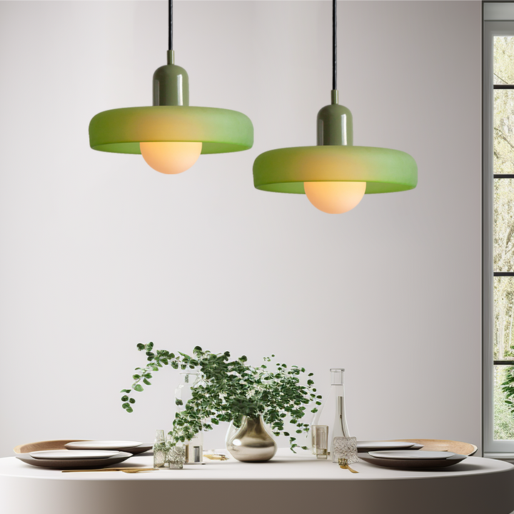 Suspension en métal et verre avec effet vitrail | Ø25/Ø35 cm, douille G9 | Suspension réglable | Aspect cristal