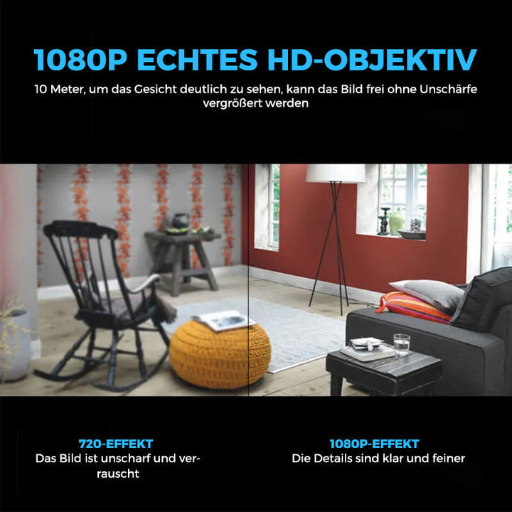Mini WLAN sisäkamera 1080p yökuvauksella | Liikkeentunnistus ja push-ilmoitukset | Sovelluksen livekuva äänen kanssa | microSD 64 GB mukana