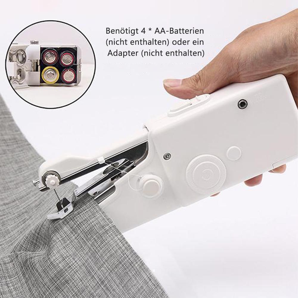 Mini-Handnähmaschine | Tragbare kabellose Nähmaschine mit Einhand-Bedienung für schnelle Reparaturen und Säume