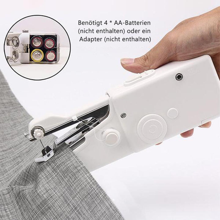 Mini-Handnähmaschine | Tragbare kabellose Nähmaschine mit Einhand-Bedienung für schnelle Reparaturen und Säume
