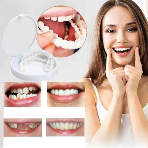Adjustable Snap-On Tooth Cover | Flexible &amp; Comfortable for a Natural Smile | Reusable, Removable, DIY Customization