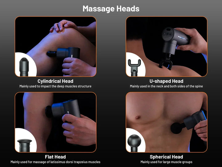Massagepistole | Wärme- und Kältetherapie mit Metall-Massagekopf für Muskelentspannung