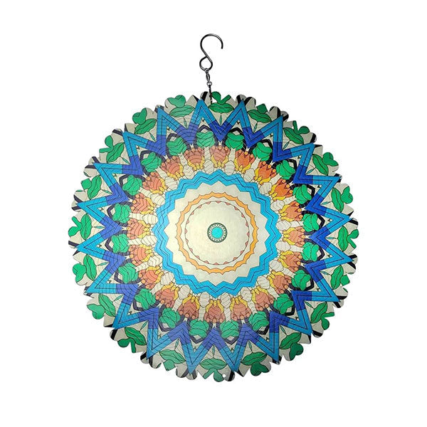 Mandala Windspiel aus Edelstahl | Drehbarer 3D-Windgong für Garten, Balkon &amp; Wohnraum | Rostfrei &amp; wetterfest