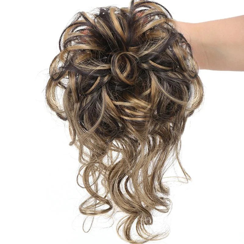Bun hairpiece to clip on for instant volume | Messy bun look in seconds | Secure hold, light &amp; natural
