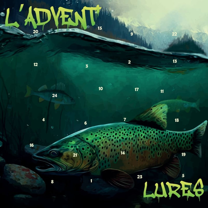 Angler Adventskalender mit 24 Premium-Ködern | Sofort einsatzbereit inkl. Haken | Für Süß- &amp; Salzwasser, Geschenk für Angler