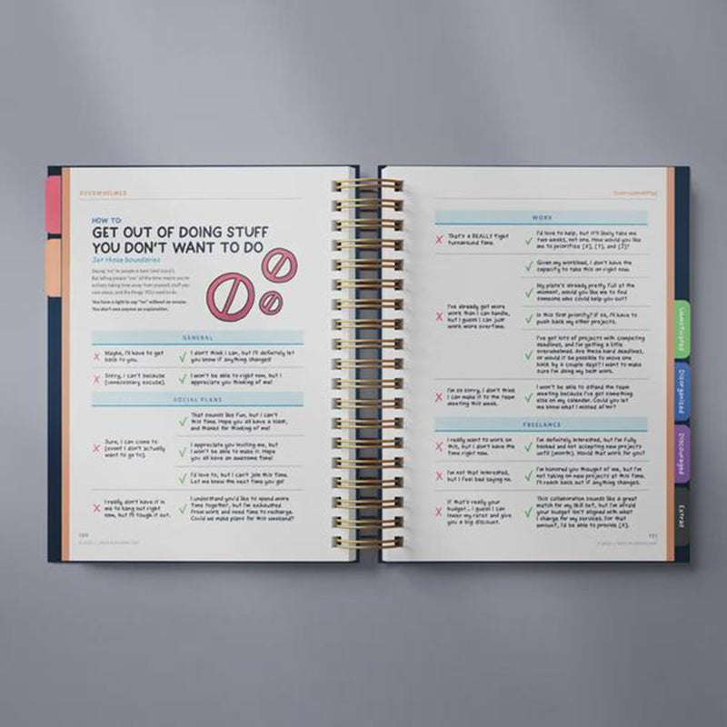 Anti-Planer Arbeitsbuch gegen Prokrastination | 165+ Strategien für Fokus &amp; Umsetzung | Undatiert, vollfarbig | 328 Seiten (25×22,9 cm)