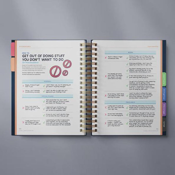 Anti-Planer Arbeitsbuch gegen Prokrastination | 165+ Strategien für Fokus &amp; Umsetzung | Undatiert, vollfarbig | 328 Seiten (25×22,9 cm)