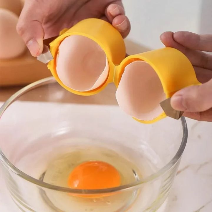 Egg Opener Kitchen Helper Silicone 2-piece Set | Opens eggs cleanly without shell residue | Dishwasher safe, compact 6.5×7 cm