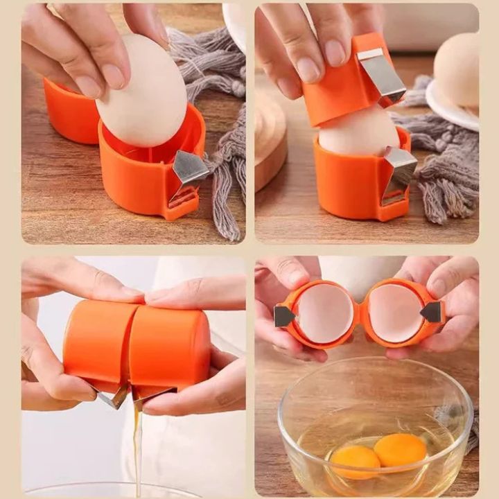 Egg Opener Kitchen Helper Silicone 2-piece Set | Opens eggs cleanly without shell residue | Dishwasher safe, compact 6.5×7 cm