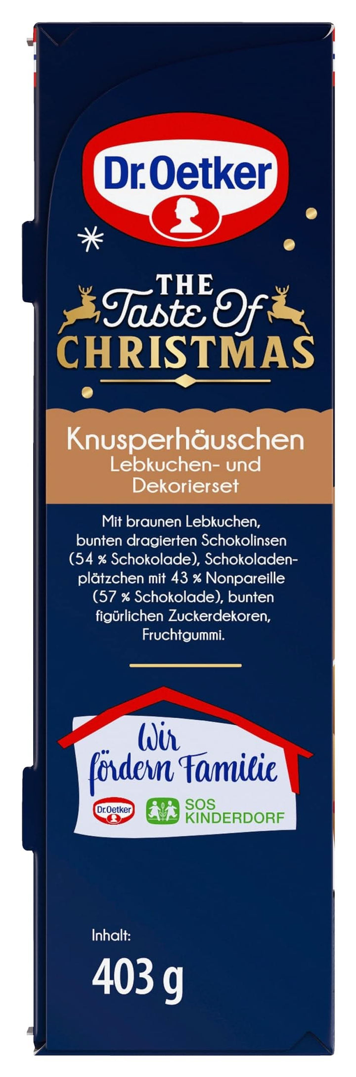 Lebkuchenhaus Bauset 403 g zum Selberbauen | Knusper-Häuschen mit Lebkuchenteilen, Zuckerguss und bunter Dekoration für Weihnachten