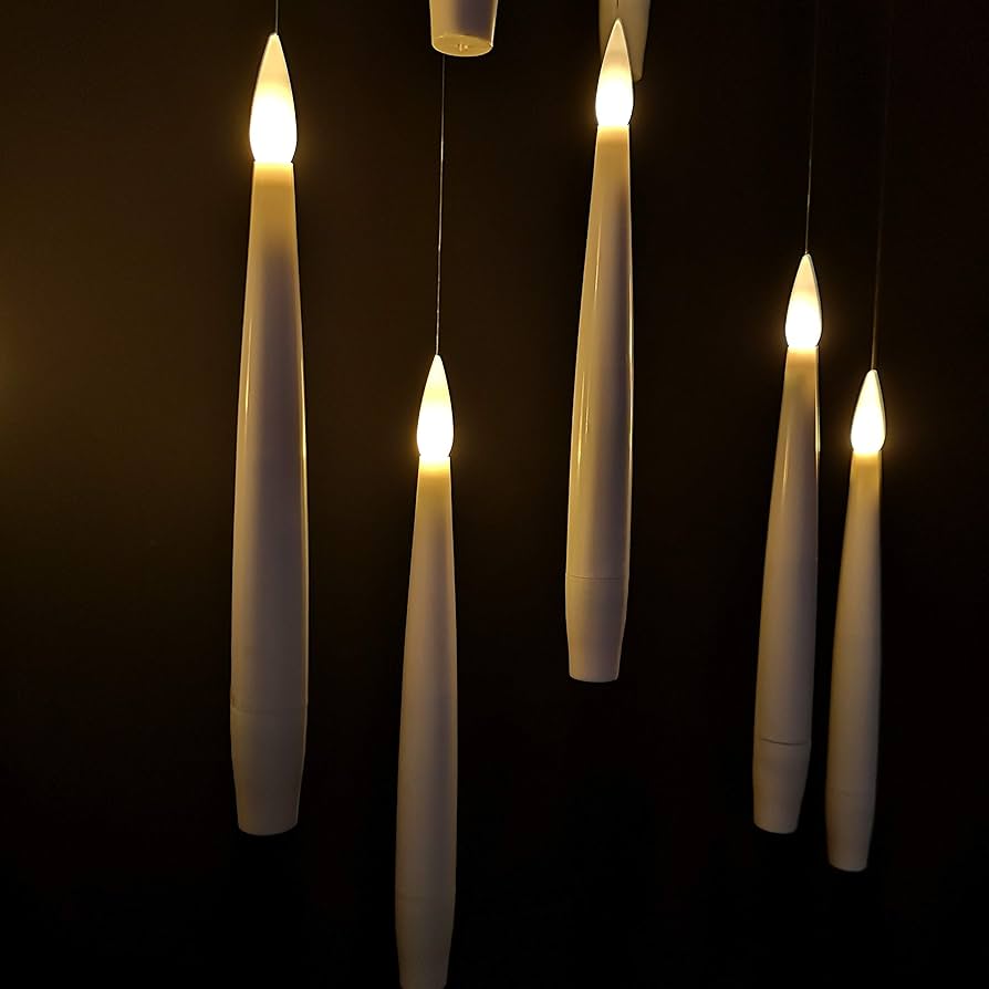 MagicGlow™ Schwebende LED-Kerzen | 12er Set mit Fernbedienung | Flammenlose Deko &amp; Unsichtbarer Aufhängung