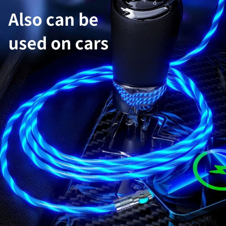 Fast charging cable with LED light effect | 540° rotatable plug | USB cable with fast charging