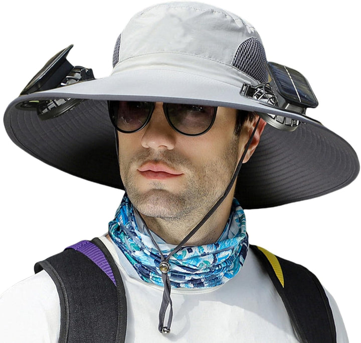 Solar Ventilator Hut mit USB-Ladefunktion | Verstellbare Sommerkappe für Outdoor &amp; Angeln | Unisex