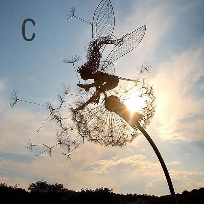 Garden fairy figure decoration for outdoors | Durable fairy sculpture for magical garden corners | Perfect gift for garden lovers