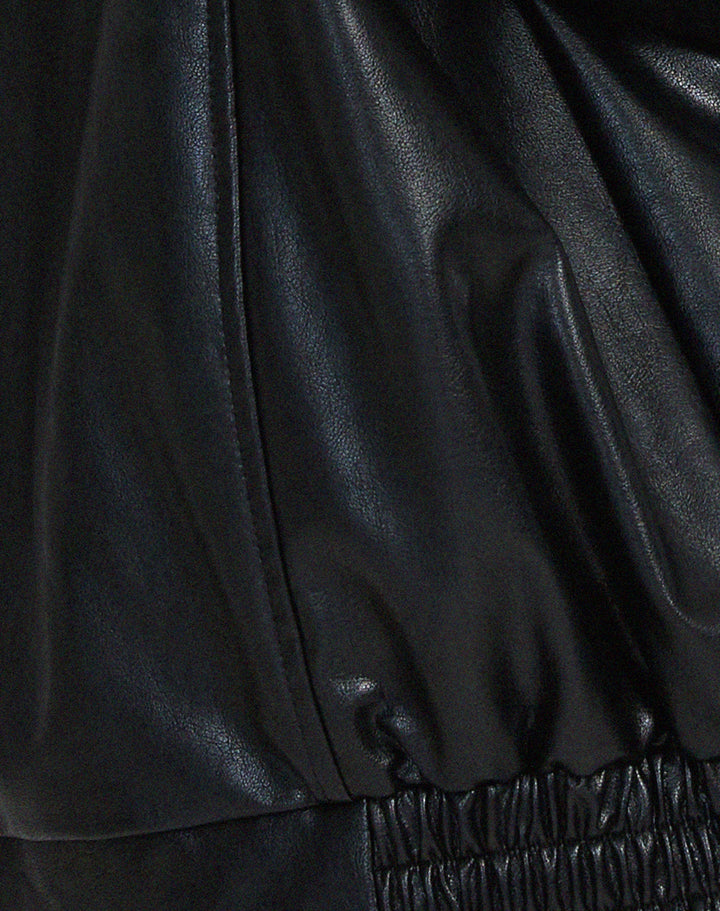 Damen Kunstlederjacke lang in Braun | Winterjacke aus PU-Leder mit lockerem, leicht tailliertem Schnitt für Herbst und Winter