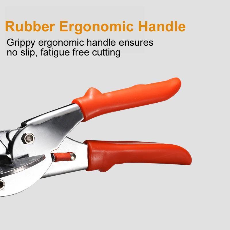 Miter scissors for PVC &amp; moldings | 45°–135° adjustable angle | Stainless steel blade, non-slip handle, clean cuts