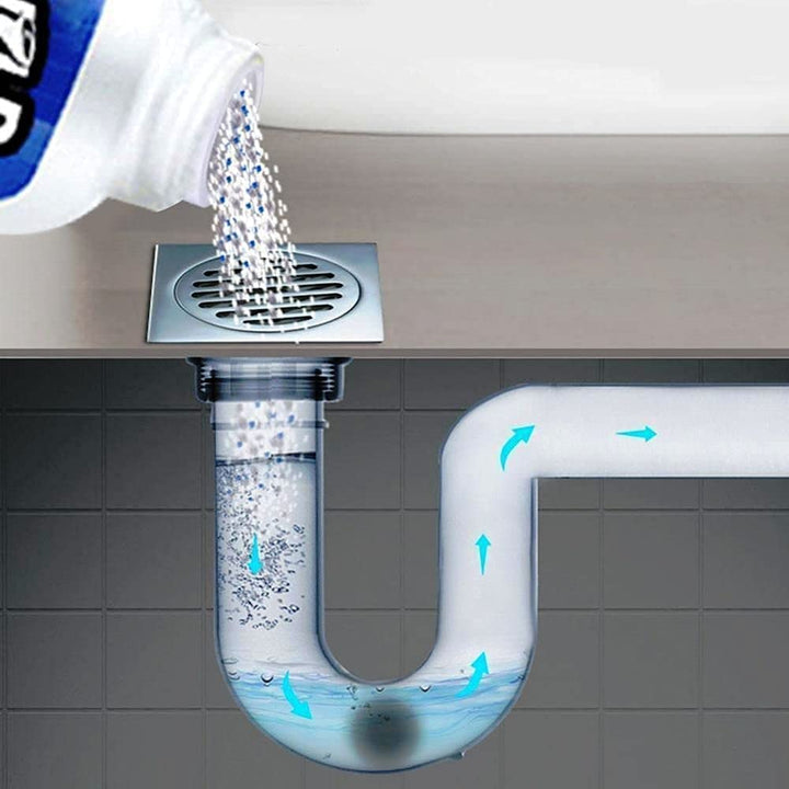 Detergente per scarichi 110 g contro intasamenti | Scioglie rapidamente capelli, grasso e residui di sapone | Per cucina, bagno e doccia, facile da usare