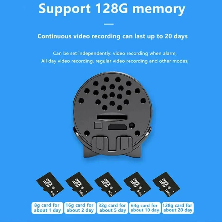 Mini caméra sans fil | 1080P HD &amp; détection de mouvement | Caméra de surveillance Wi-Fi avec audio &amp; vision nocturne