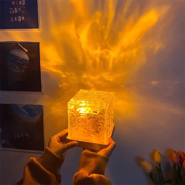 LED Cube | Stimmungsvolle RGB-Beleuchtung | Entspannendes Wasserwellendesign