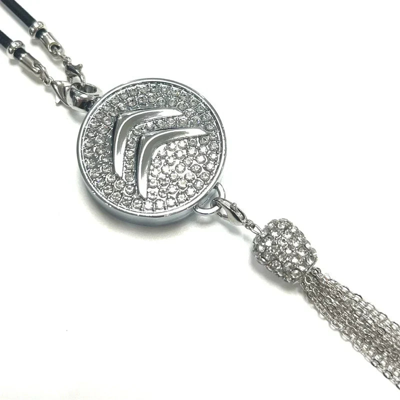 Car Rearview Mirror Pendant with Crystal | Zinc alloy &amp; rhinestones | Sparkling decoration with scent pendant, gift idea
