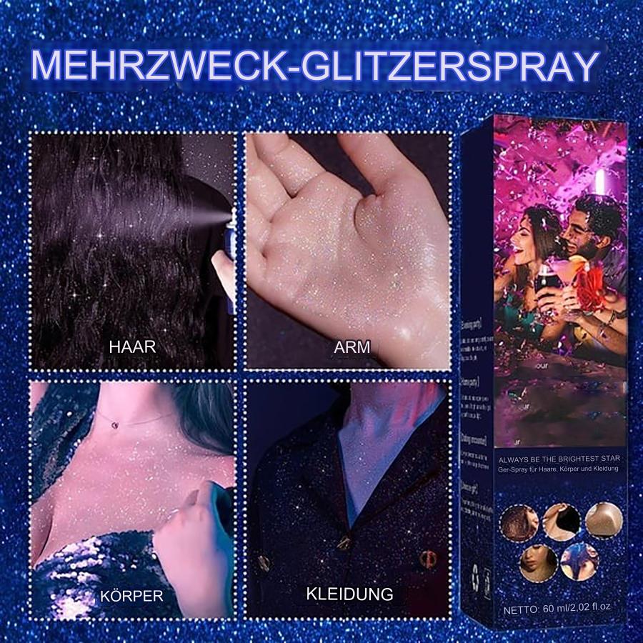 Glitzerspray für Haare &amp; Körper | Kosmetischer Glitter | Langanhaltender Schimmer | BlendStaub