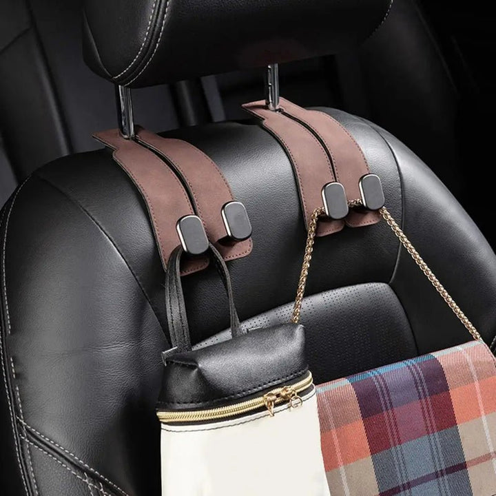 Kopfstützen-Haken fürs Auto | Doppelhaken aus Metall als Auto-Organizer für Taschen und Einkäufe