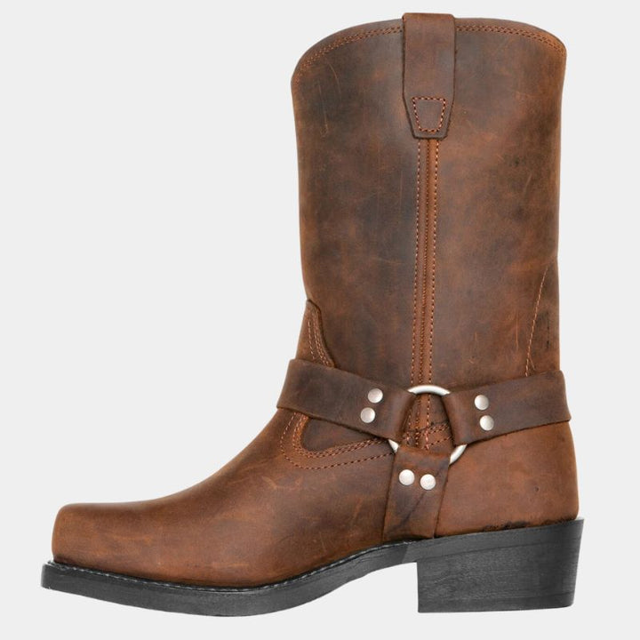 Damen Cowboy Stiefeletten im Western-Stil | Bequeme Winterstiefeletten mit klassischer Cowboy-Optik für Jeans und Kleider
