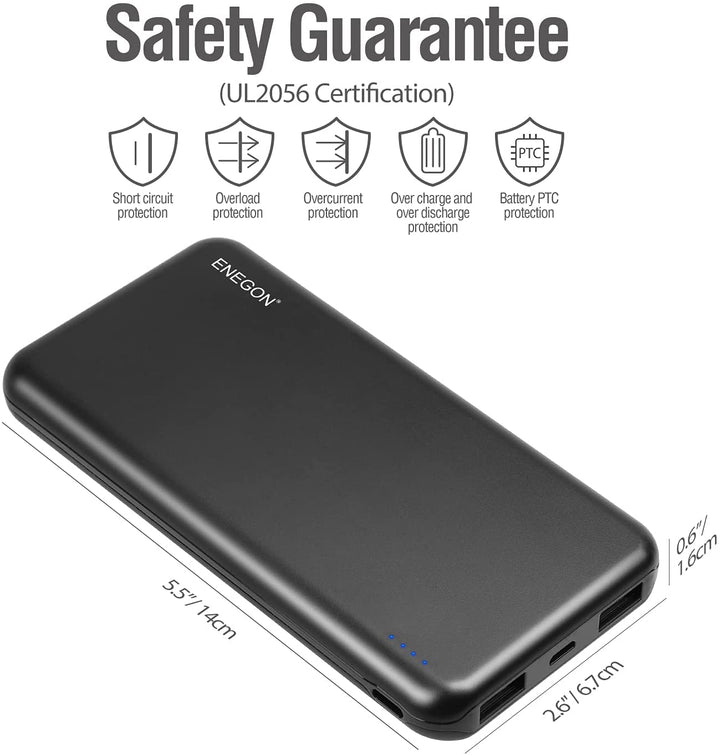 Powerbank | 10000 mAh 2er-Pack mit Dual-USB für Smartphone und Tablet