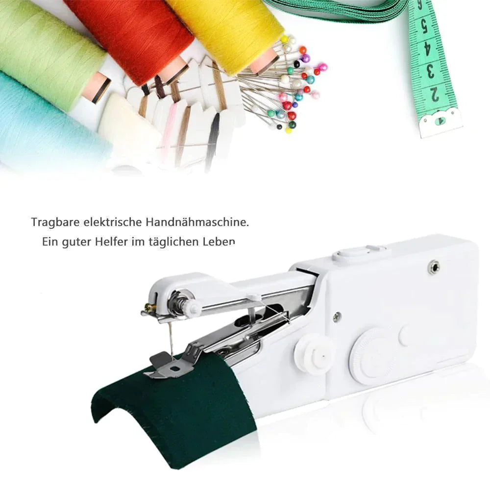 Mini-Handnähmaschine | Tragbare kabellose Nähmaschine mit Einhand-Bedienung für schnelle Reparaturen und Säume