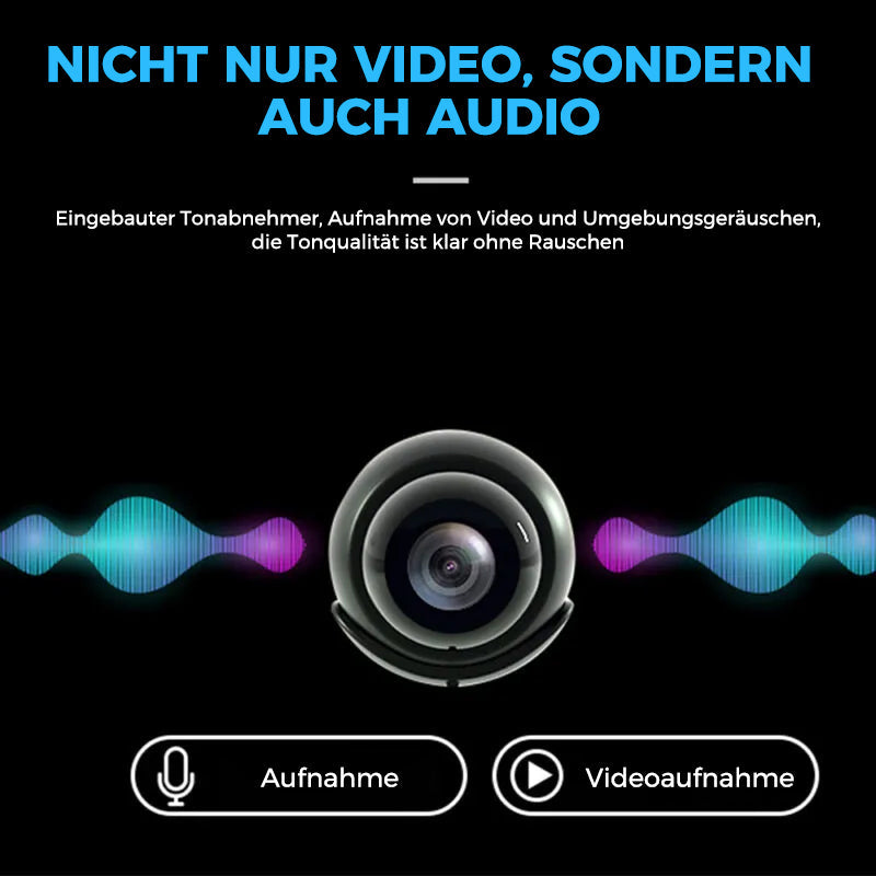 Mini WLAN sisäkamera 1080p yökuvauksella | Liikkeentunnistus ja push-ilmoitukset | Sovelluksen livekuva äänen kanssa | microSD 64 GB mukana