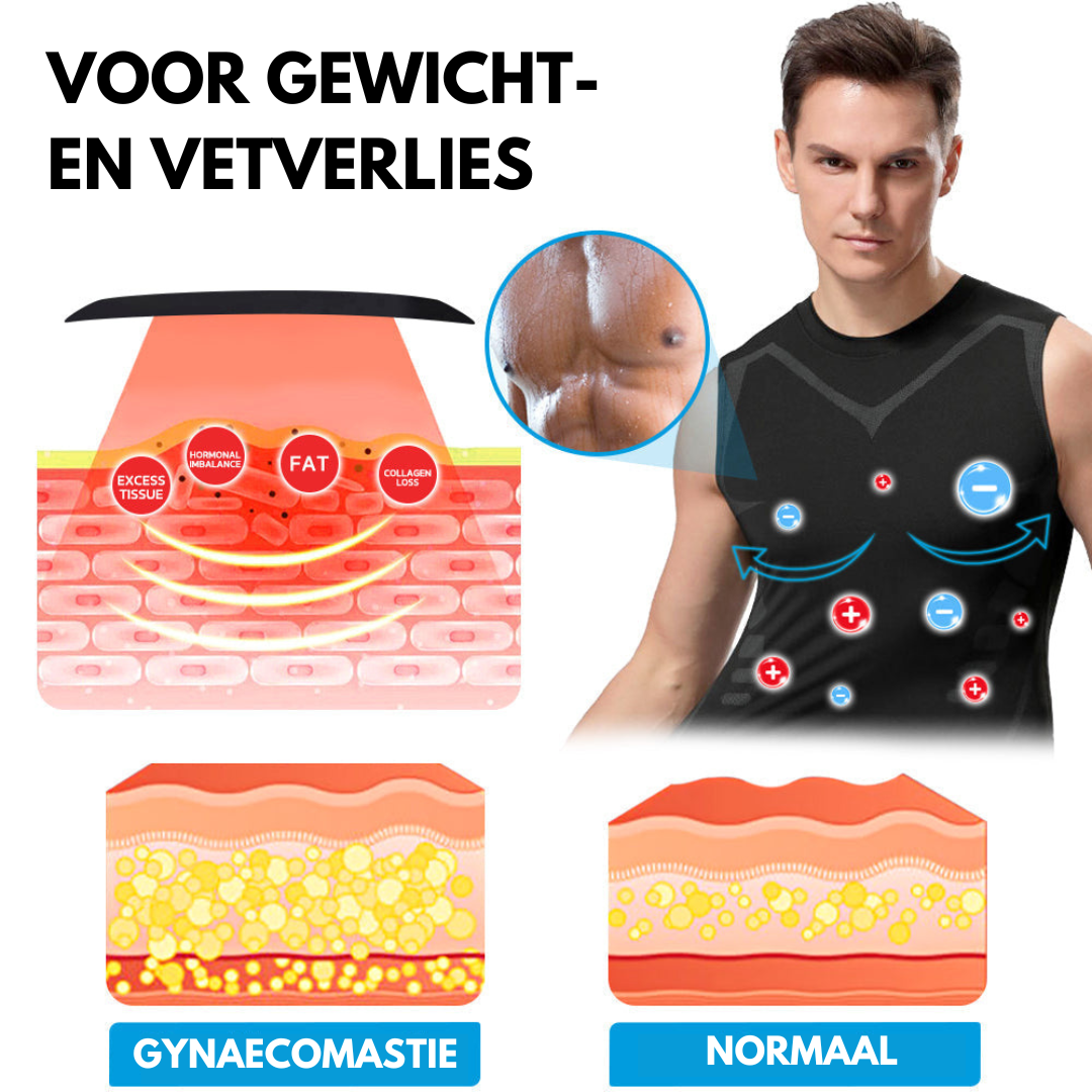 T-shirt correcteur de posture pour hommes | Design compressif de soutien pour dos &amp; épaules | Discret sous les vêtements, confortable au quotidien
