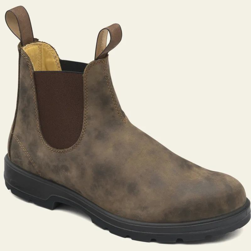 Herren Chelsea Boots wasserdicht aus Kunstleder | Braune Stiefeletten mit leichtem EVA-Sohlenprofil und Slip-on-Design für Alltag