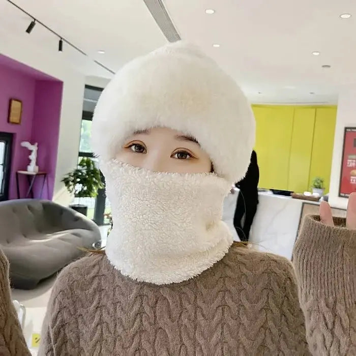 Women’s Winter Hat with Scarf | Fluffy &amp; Windproof | Warm Outdoor Set