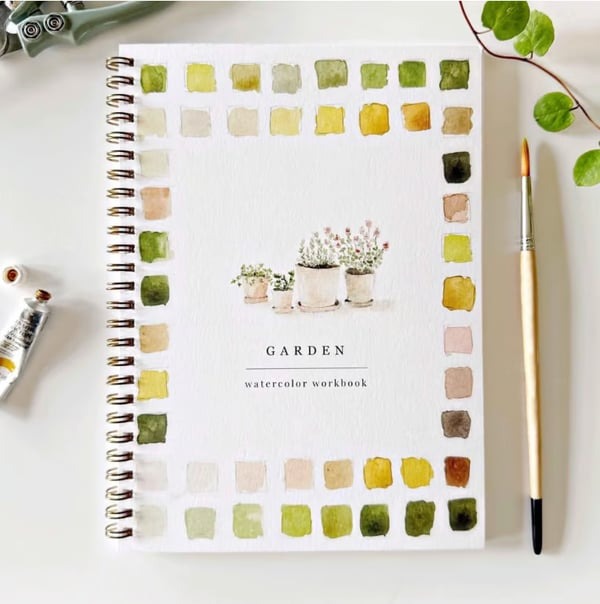 Aquarell-Arbeitsbuch für Anfänger | Malbuch mit 12 Motiven, Schritt-für-Schritt-Anleitungen und hochwertigem Aquarellpapier