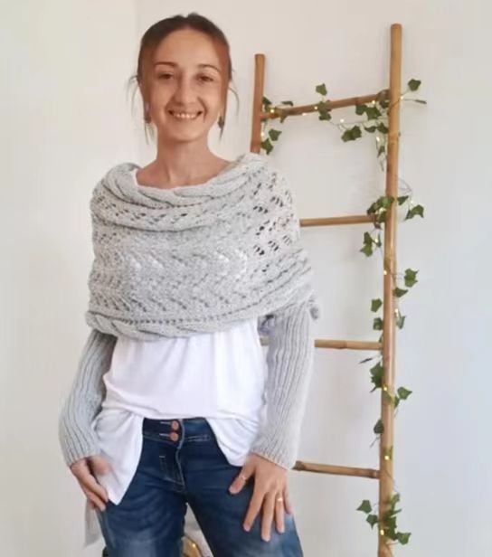 Női kényelmes sál réteges megjelenéssel | Puha és elegáns mindennapokra és irodába | Sokoldalúan viselhető, ideális átmeneti időszakra és télre