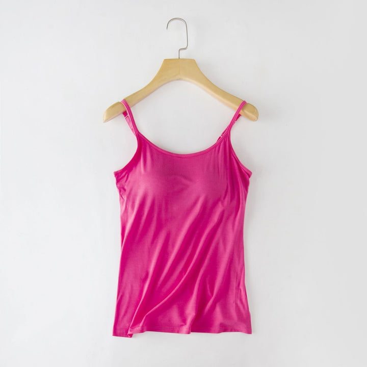 Damen Camisole Top mit integriertem BH | Verstellbare Träger | Atmungsaktiver Stoff &amp; figurbetonter Sitz