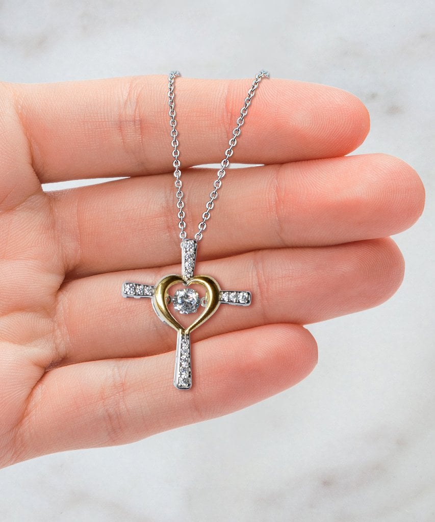 Necklace with Message Card | Gift for daughter | Cross with zirconia &amp; gift box