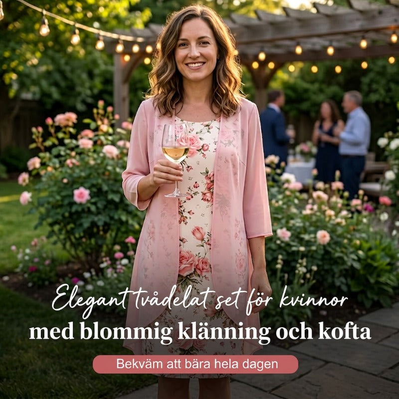 Damen Chiffon-Zweiteiler mit Cardigan | Luftiges Set aus Top &amp; Cardigan | Elegantes Freizeit-Outfit