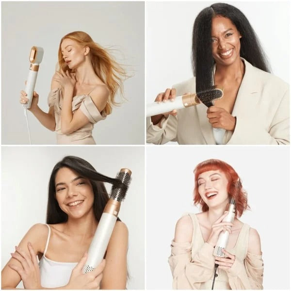 Warmluftbürste | 5-in-1 Haarstyler mit Keramikbeschichtung, 3 Temperaturstufen und 1000 W