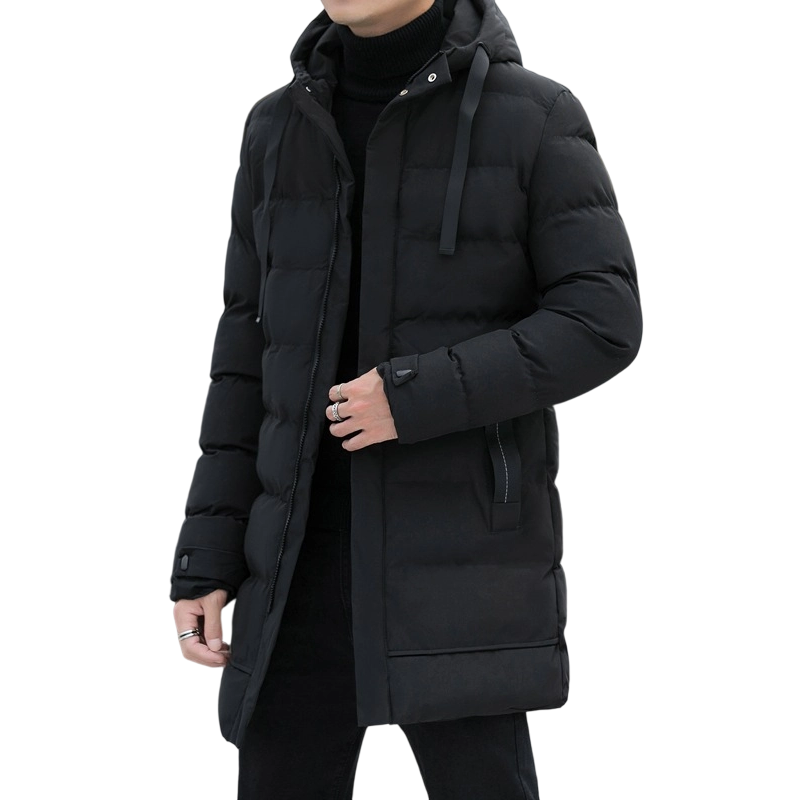 Winter Steppjacke Herren | Winddicht mit Kapuze &amp; verlängerter Passform für kalte Tage