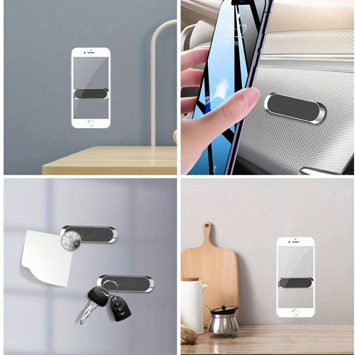 Magnetische Handyhalterung fürs Auto aus Aluminium | Smartphone-Halter in Schwarz mit starkem Magnet und werkzeugloser Montage