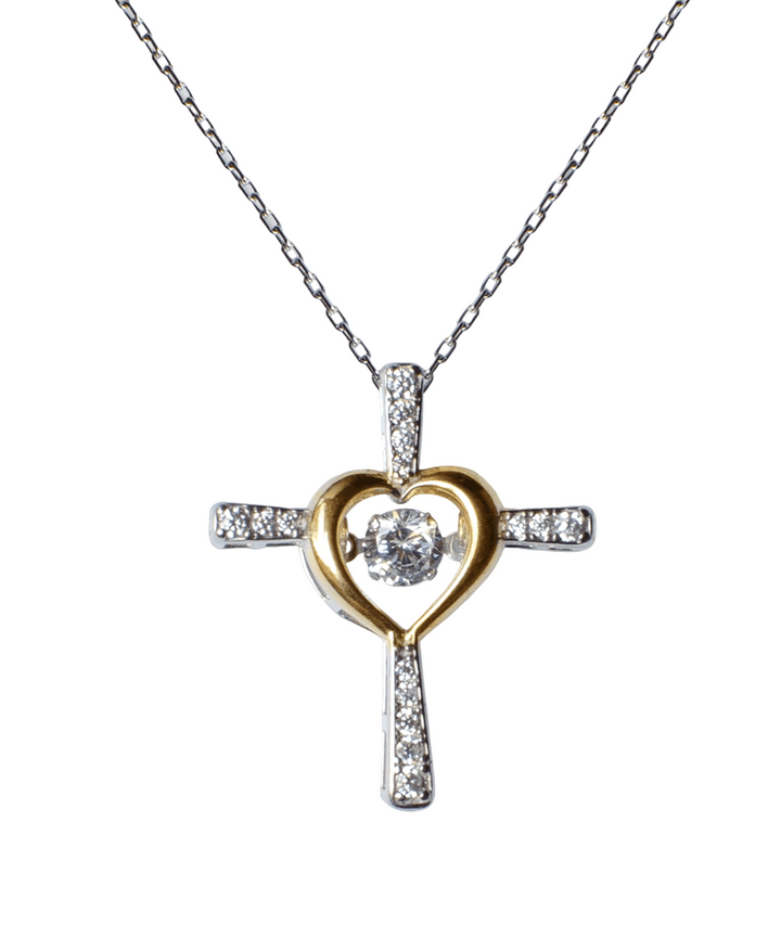 Necklace with Message Card | Gift for daughter | Cross with zirconia &amp; gift box