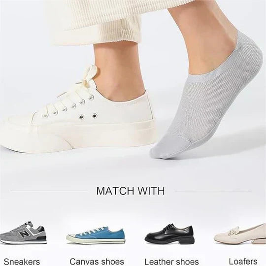 Calzini invisibili ultraleggeri (4 paia) | Aderenza antiscivolo, invisibili in sneakers e pantofole | Senza cuciture e traspiranti