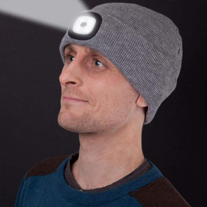 LED kötött téli sapka beanie