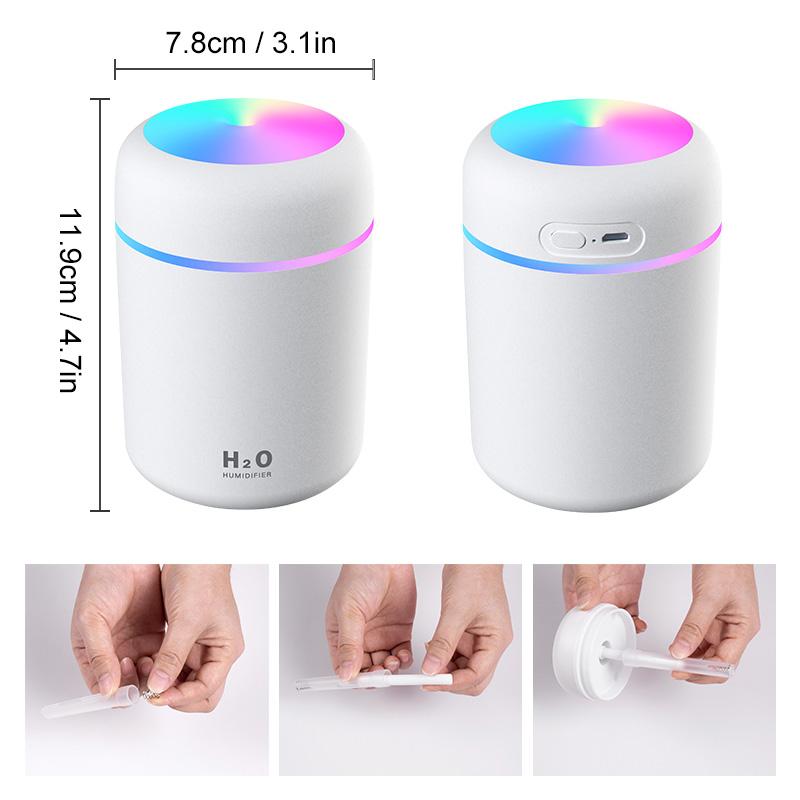 Luftbefeuchter | Tragbarer Ultraschall-Duftdiffusor mit Nano-Zerstäubung, USB-Anschluss und leisem 36-dB-Betrieb