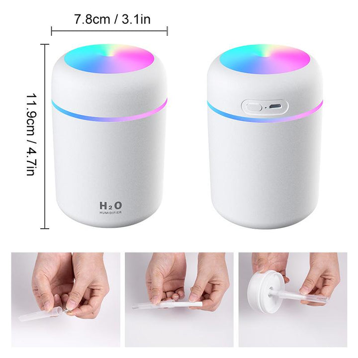 Luftbefeuchter | Tragbarer Ultraschall-Duftdiffusor mit Nano-Zerstäubung, USB-Anschluss und leisem 36-dB-Betrieb